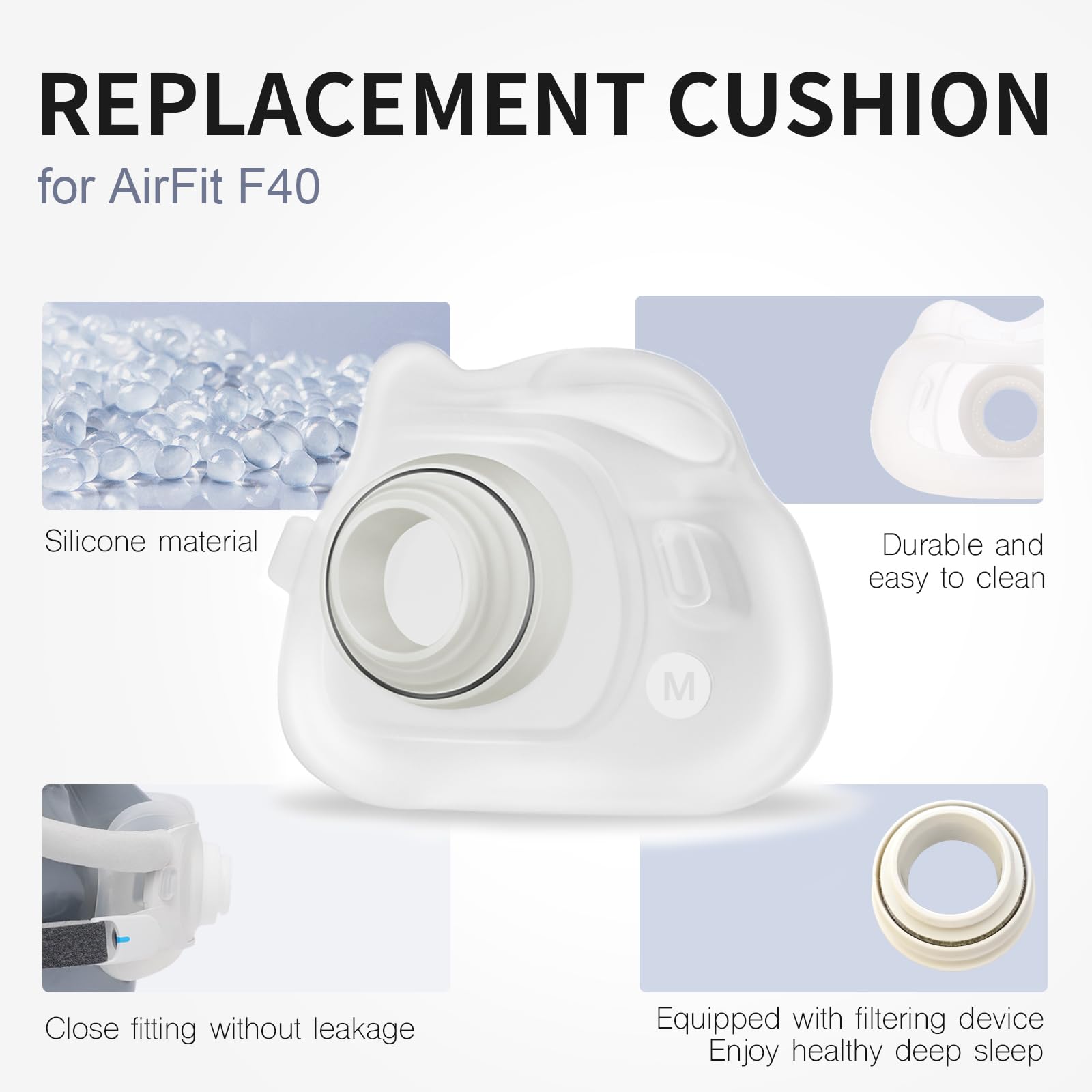 Cpap Full Face Mask Silicone Cushion - CPAP 풀페이스 마스크 쿠션 교체용 F40