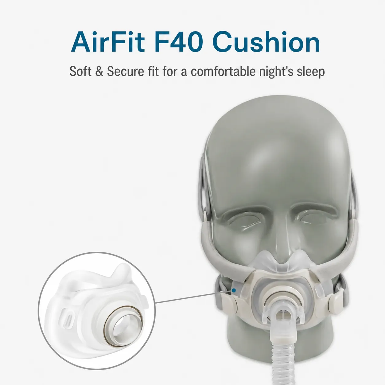 Cpap Full Face Mask Silicone Cushion - ResMed AirFit F40 풀페이스 마스크 실리콘